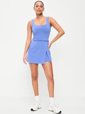 NWT OLD NAVY PowerChill Scoop-Back Athletic Dress, BLUE, SIZE LARGE TALL